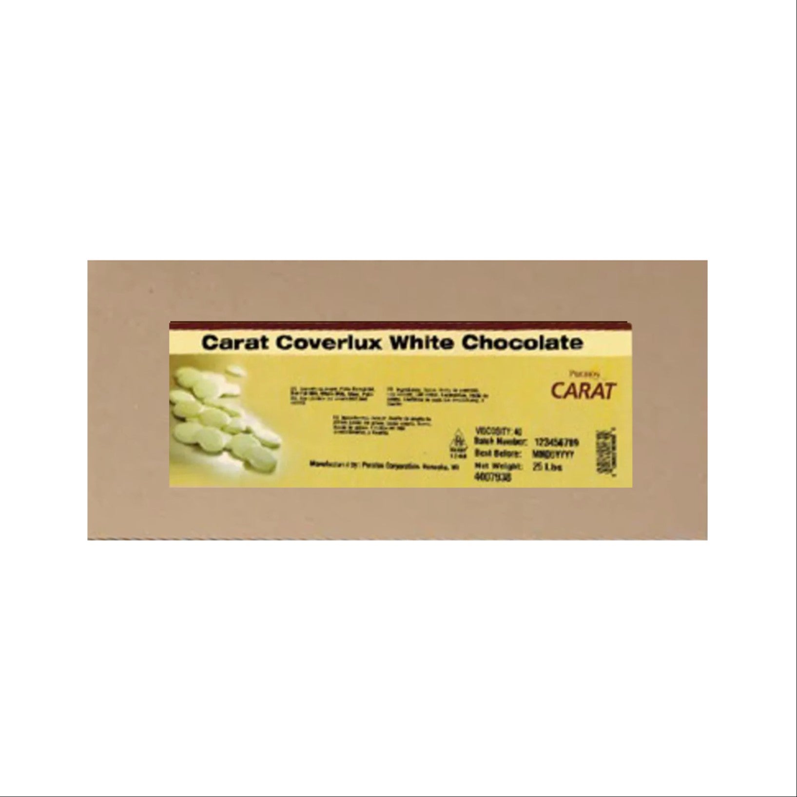 Chocolate Carat Blanco en Monedas Redondas - 25 lbs.