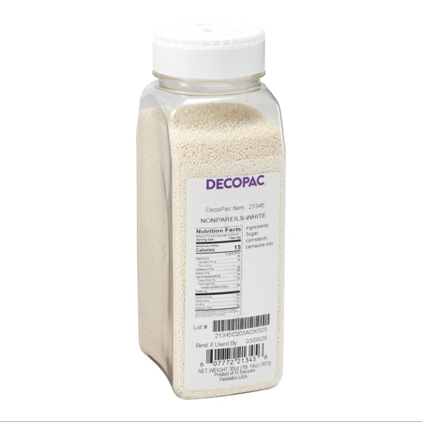Non-Pareils–White - 30 oz.
