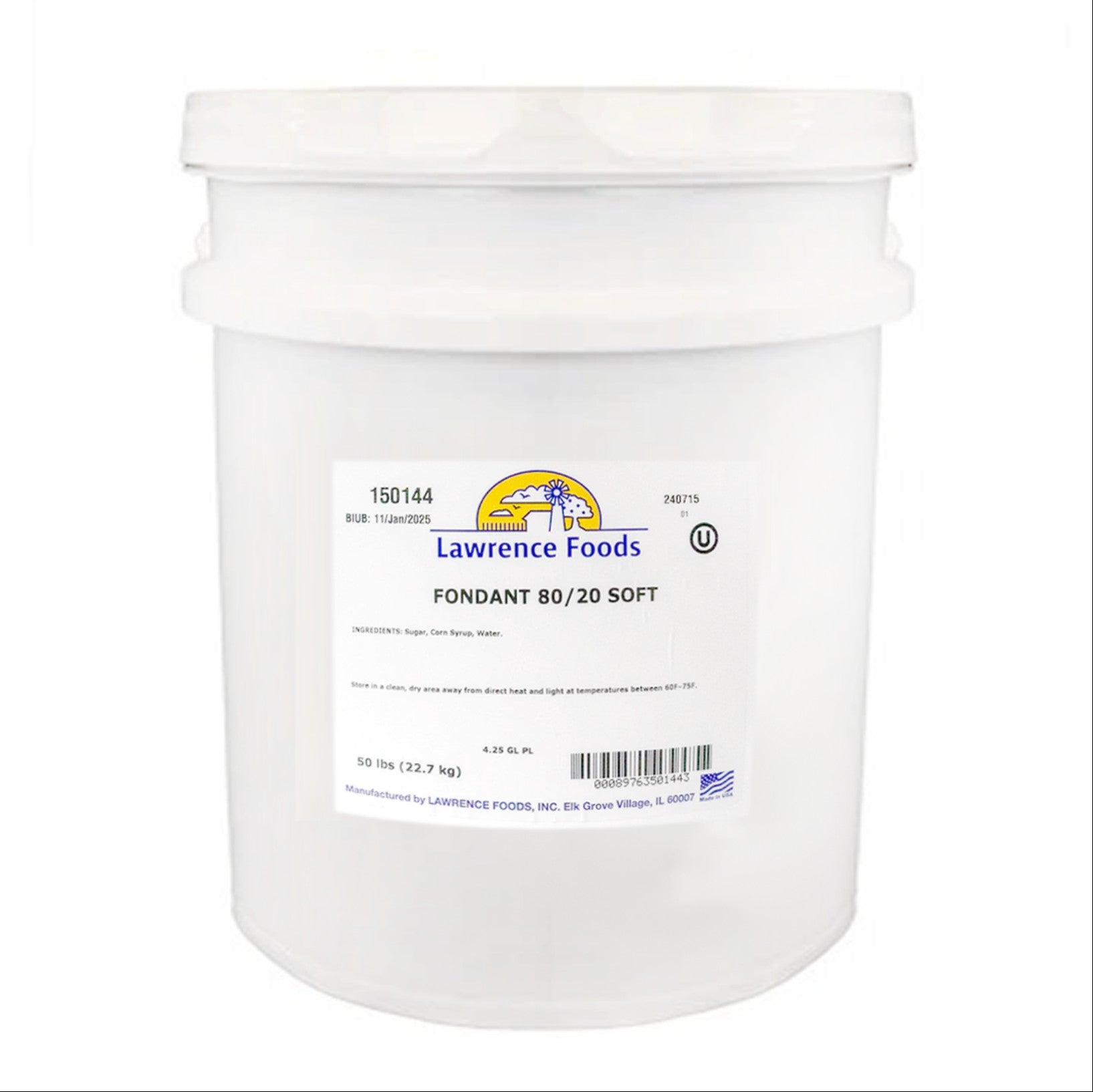 50 lbs. - Cobertura Fondant 80/20 Suave