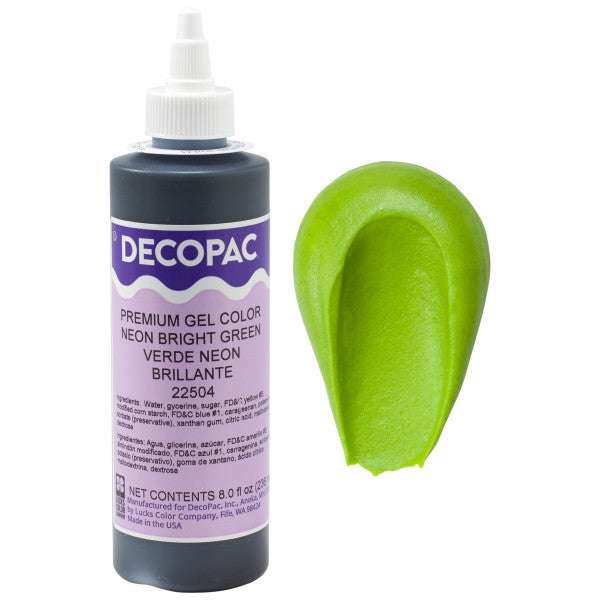 Premium Gel Color Neon Bright Green - 8 oz.