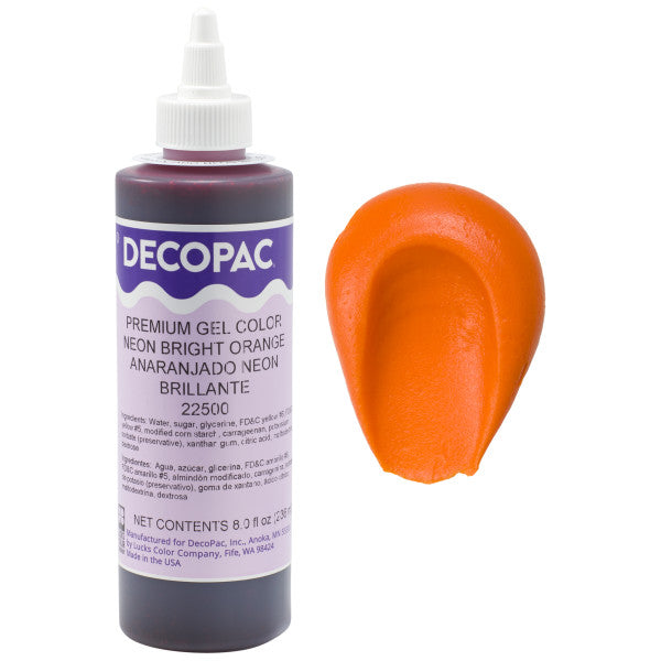 Premium Gel Color Neon Bright Orange - 8 oz.