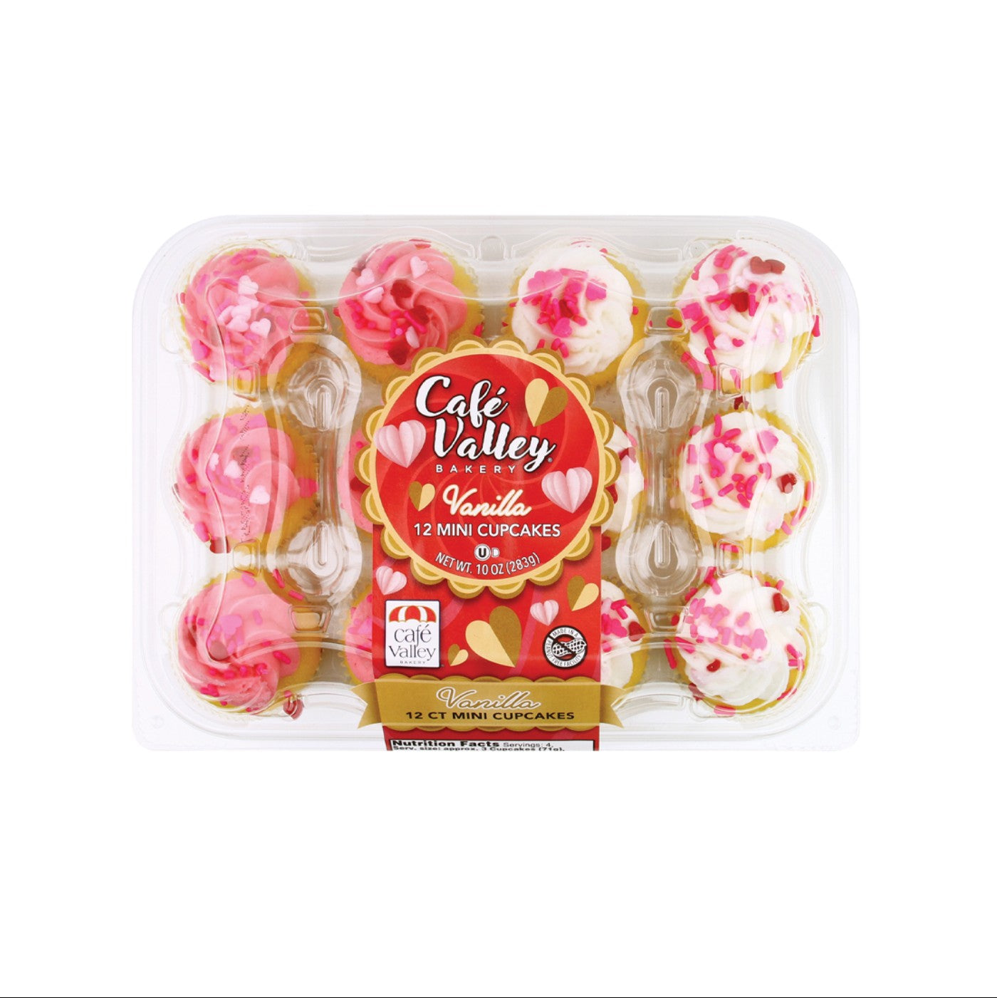 Cupcakes 12 ct Valentines Vanilla - 16 / 10 oz (Productos de Época)