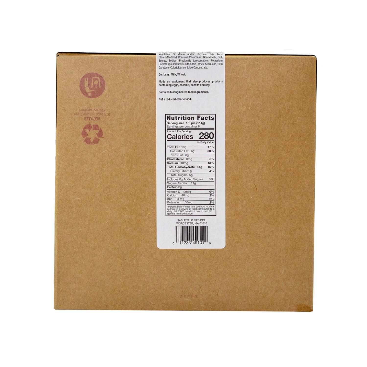 Pie de Manzana sin Azúcar Añadida 8"