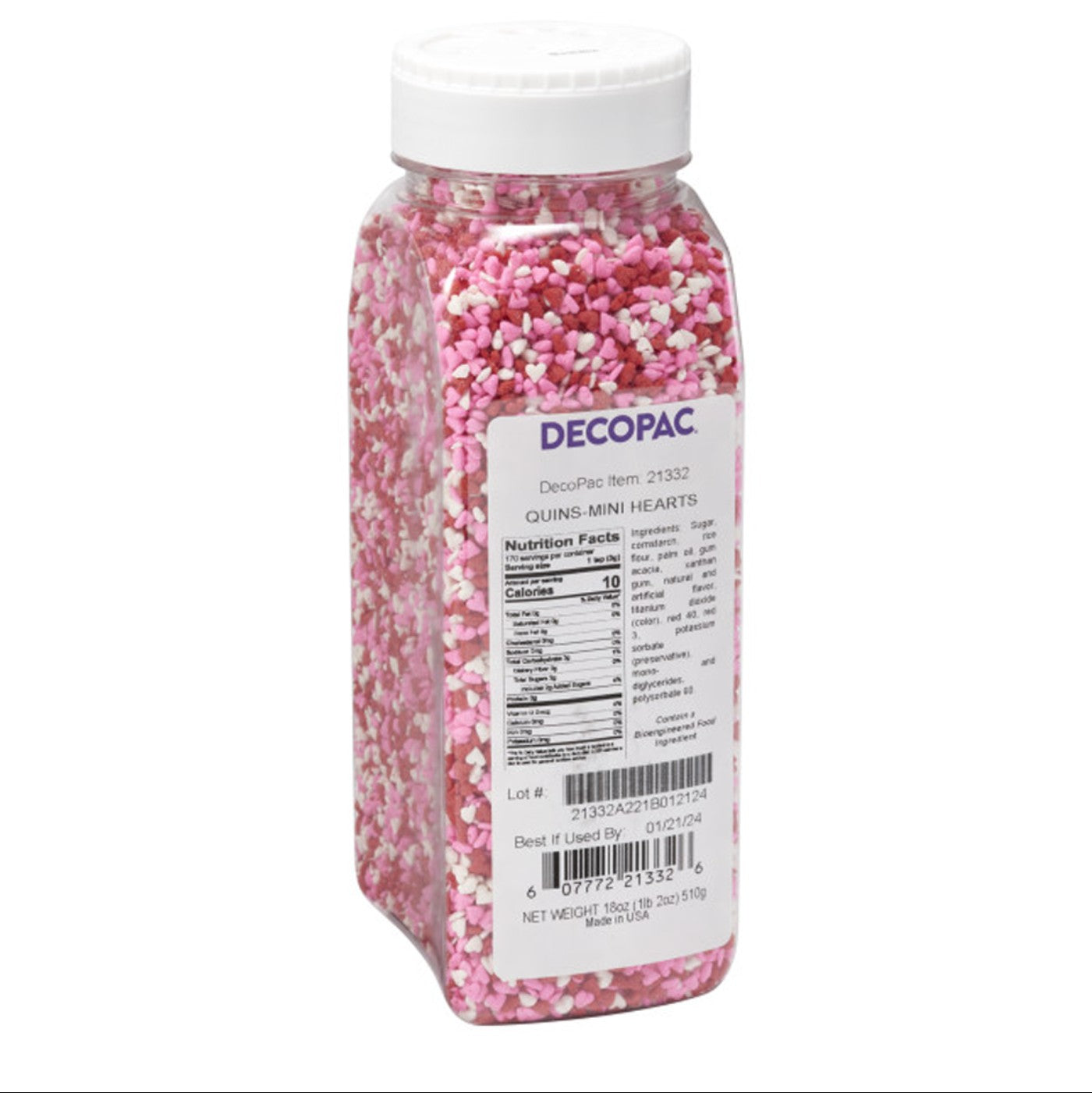 Quins Confetti–Mini Hearts - 18 oz.