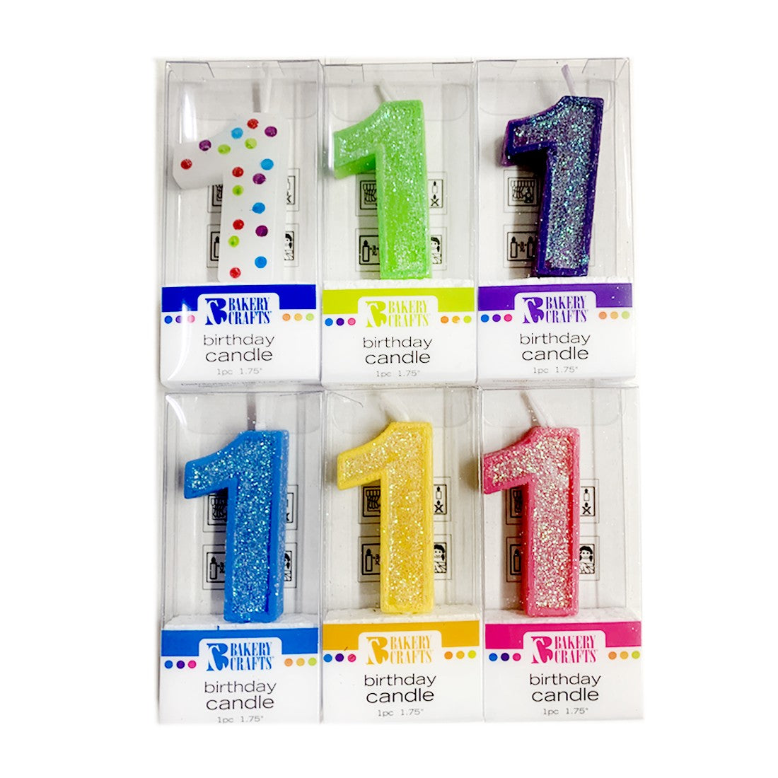 Vela Candle Numeral – Polka Dot & Glitter – 1