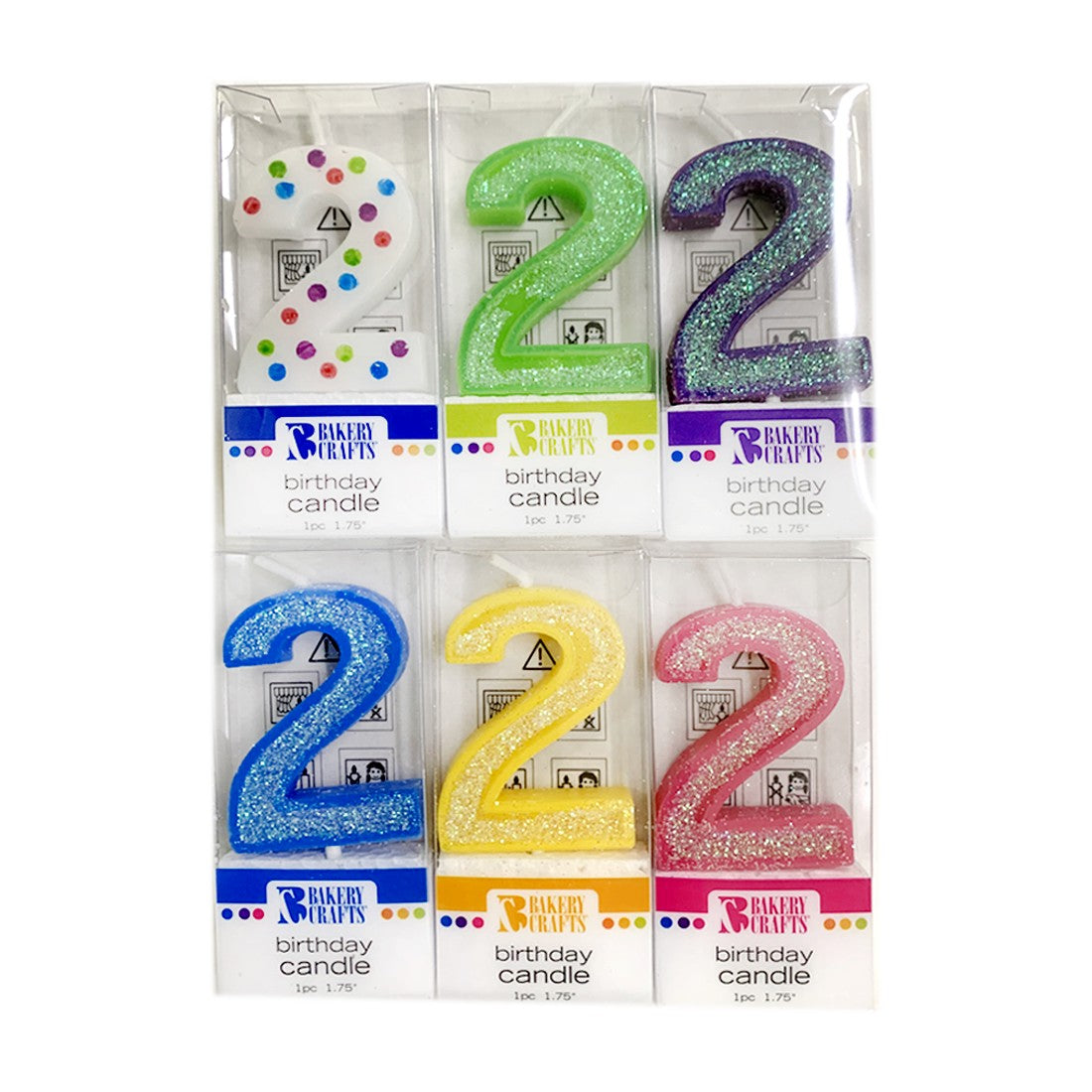 Vela Candle Numeral – Polka Dot & Glitter – 2