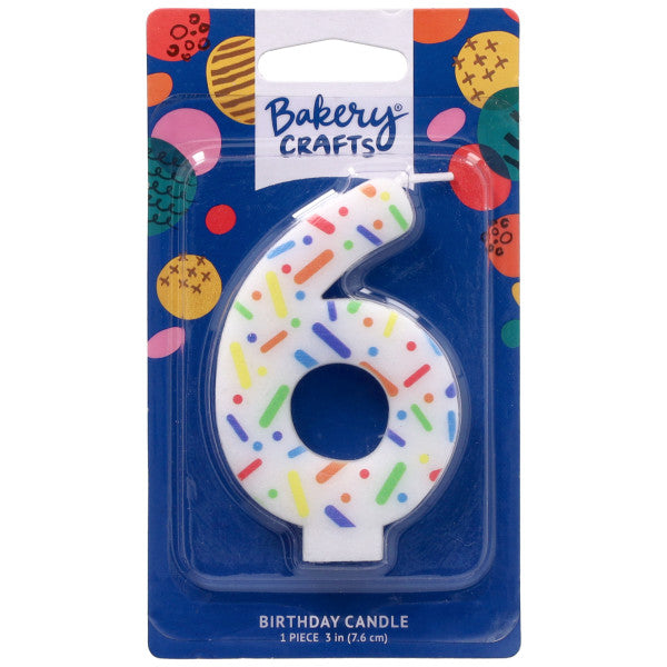 Candle – Numeral 6 Sprinkle