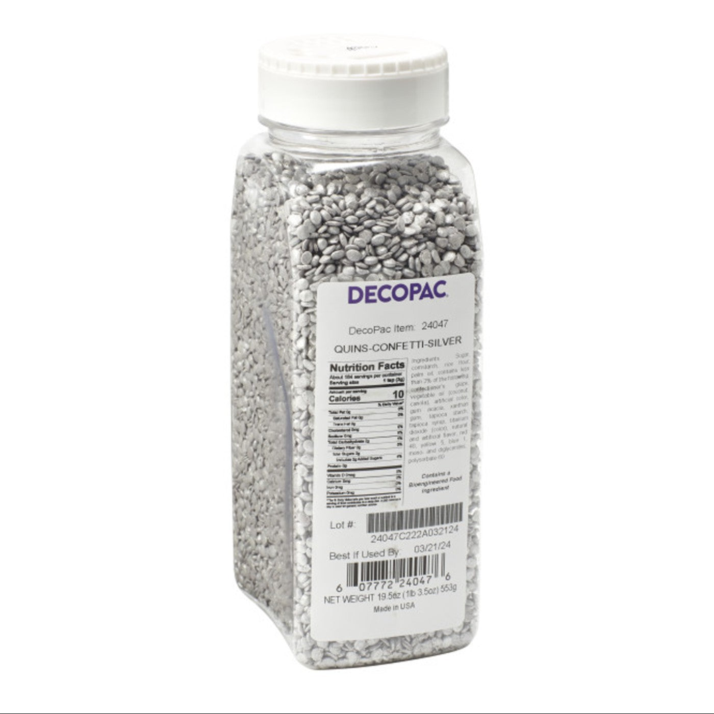 Quins Confetti–Silver - 19.5 oz.