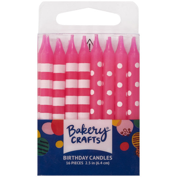 Vela Candle – Stripes & Dots Pink 2.5"