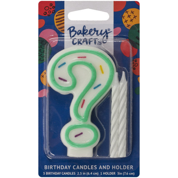 Vela Candle – Question Mark ? Green Sprinkle
