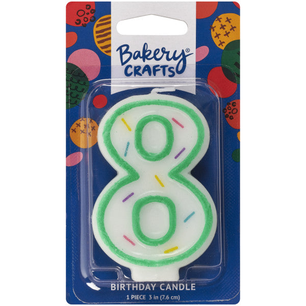 Vela Candle – Numeral 8 Green Sprinkle