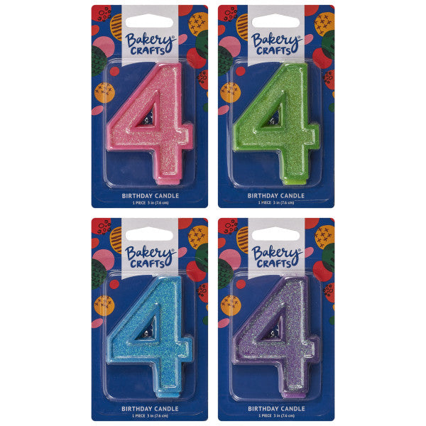 Vela Candle – Numeral 4 Glitter