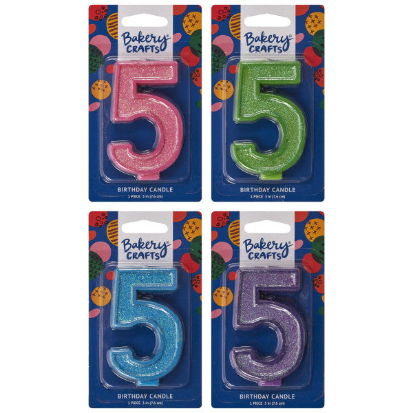 Vela Candle – Numeral 5 Glitter