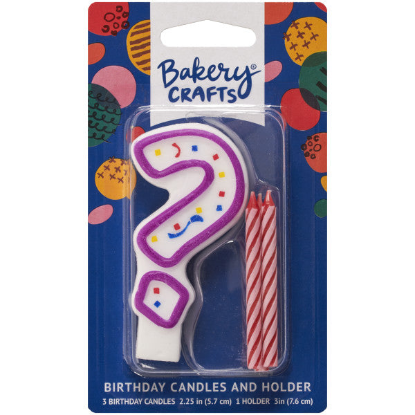 Vela Candle – Purple Question Mark Holder-?