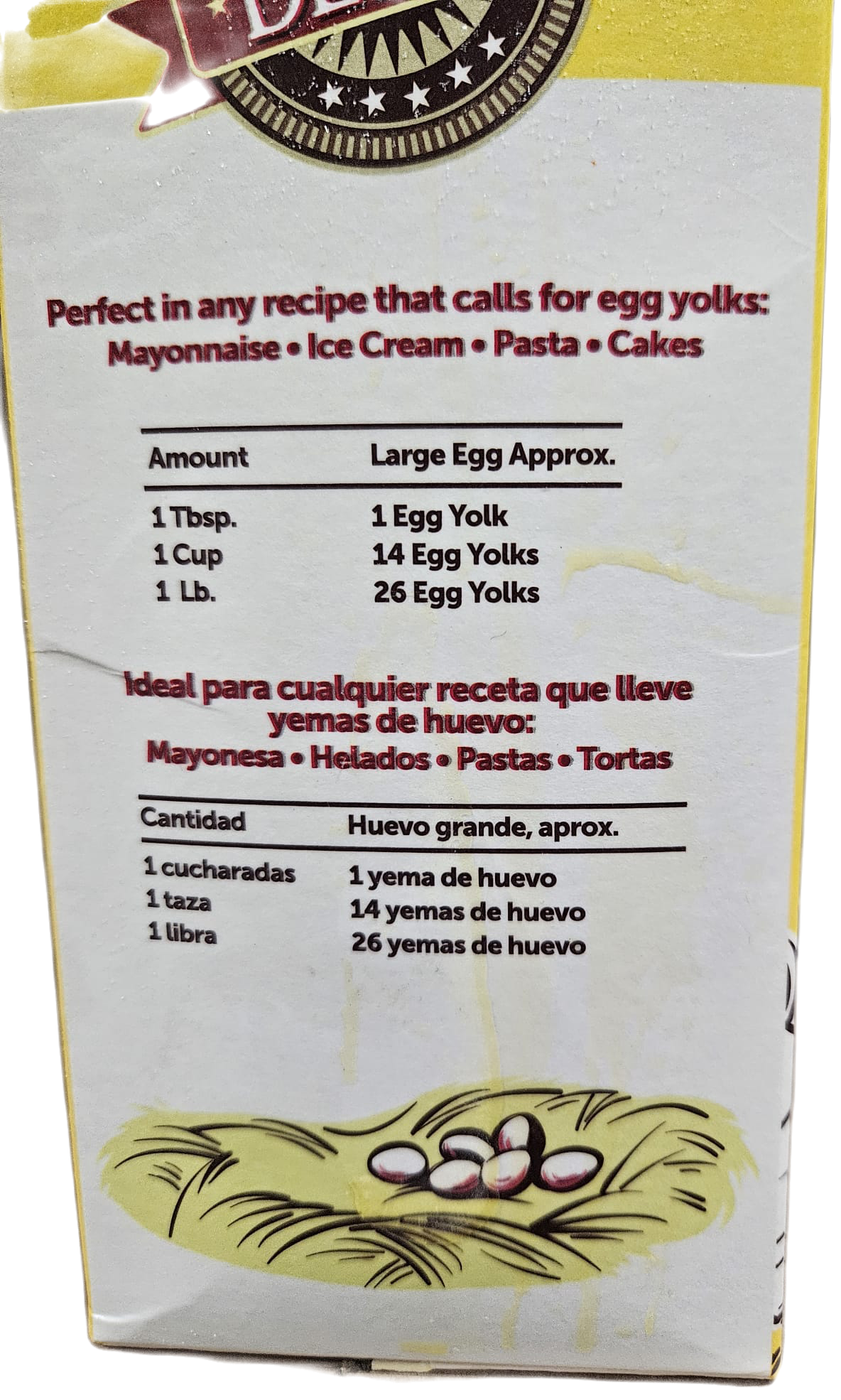 Yema de Huevo Azucarada 10% - Congelada