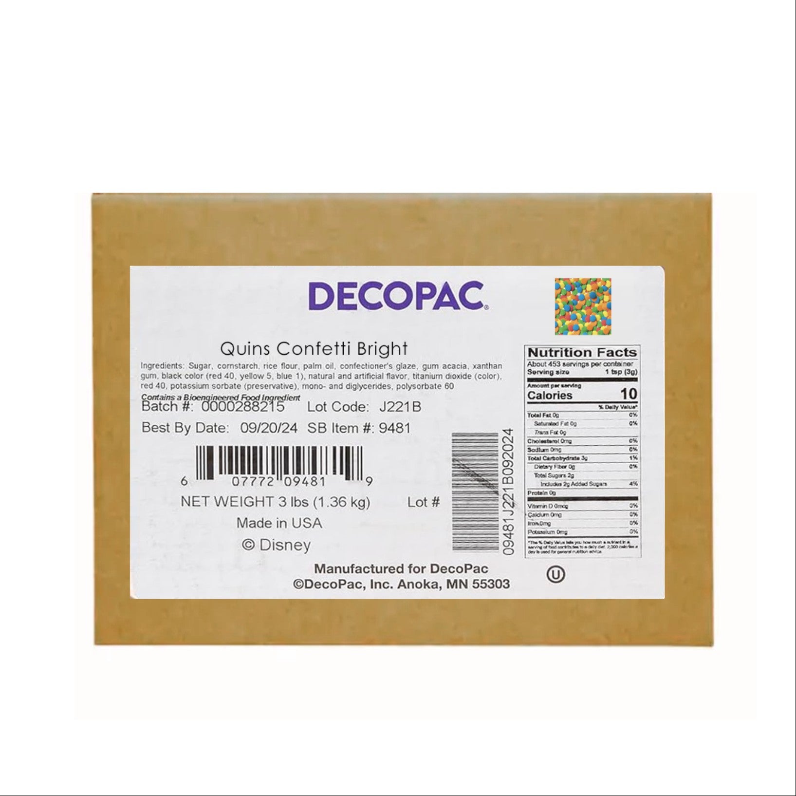 Caja Quins Confetti-Bright – 3 lbs.