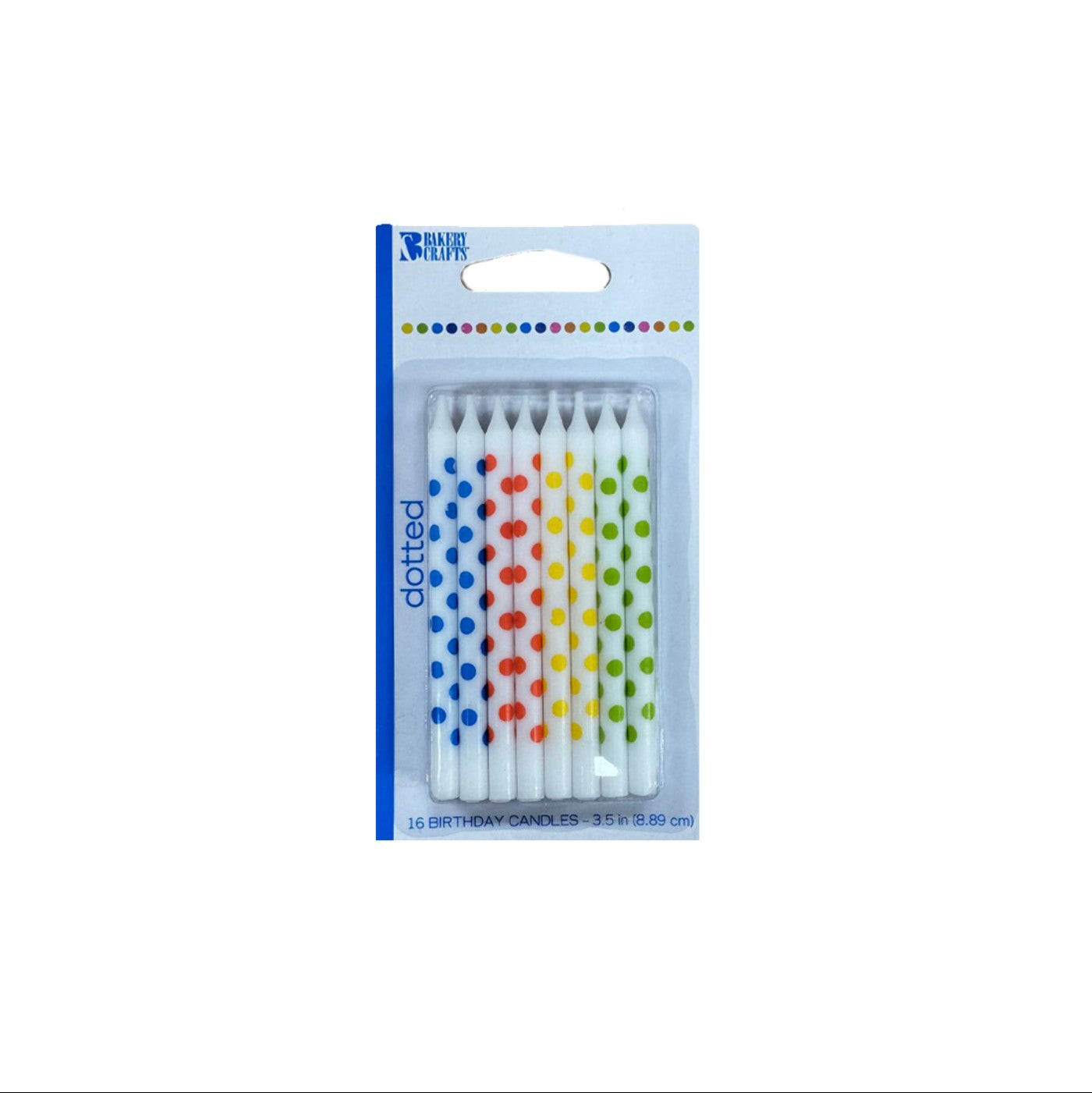 Vela Candle – Primary Polka Dots – White – 3.5 in