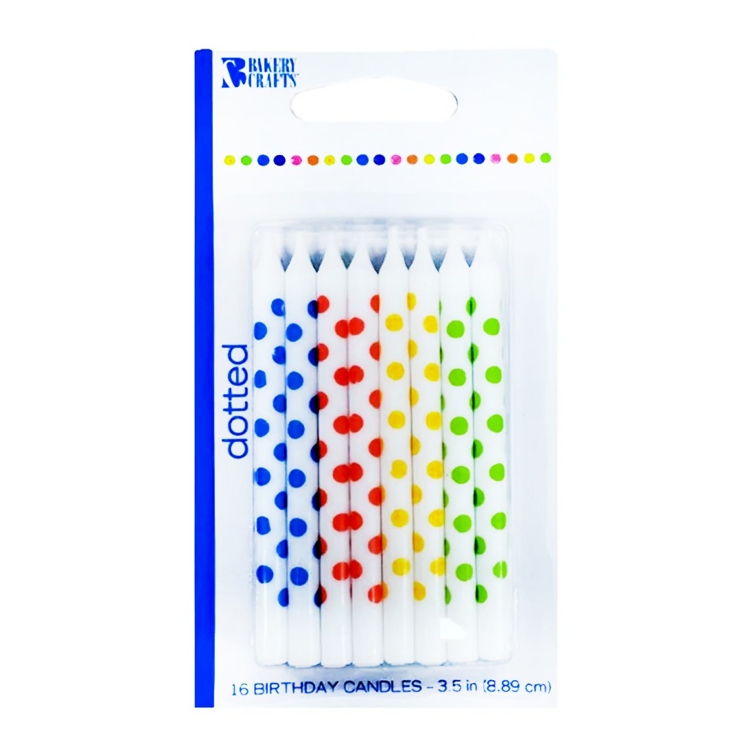 Vela Candle – Primary Polka Dots – White – 3.5 in