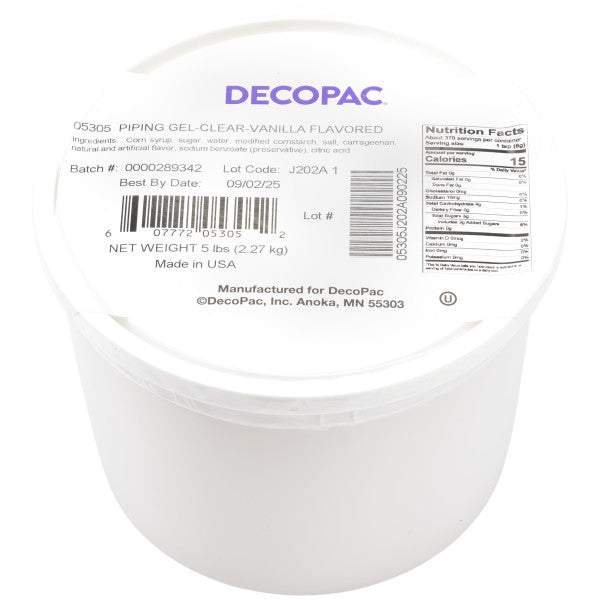 Piping Gel Clear (Vanilla Flavored) – 5 lbs.