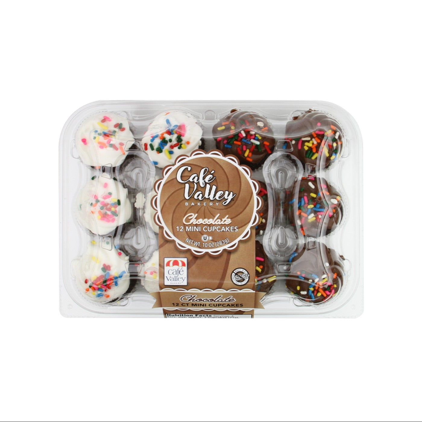 Cupcakes 12 ct Chocolate Decorados - 16 / 10 oz