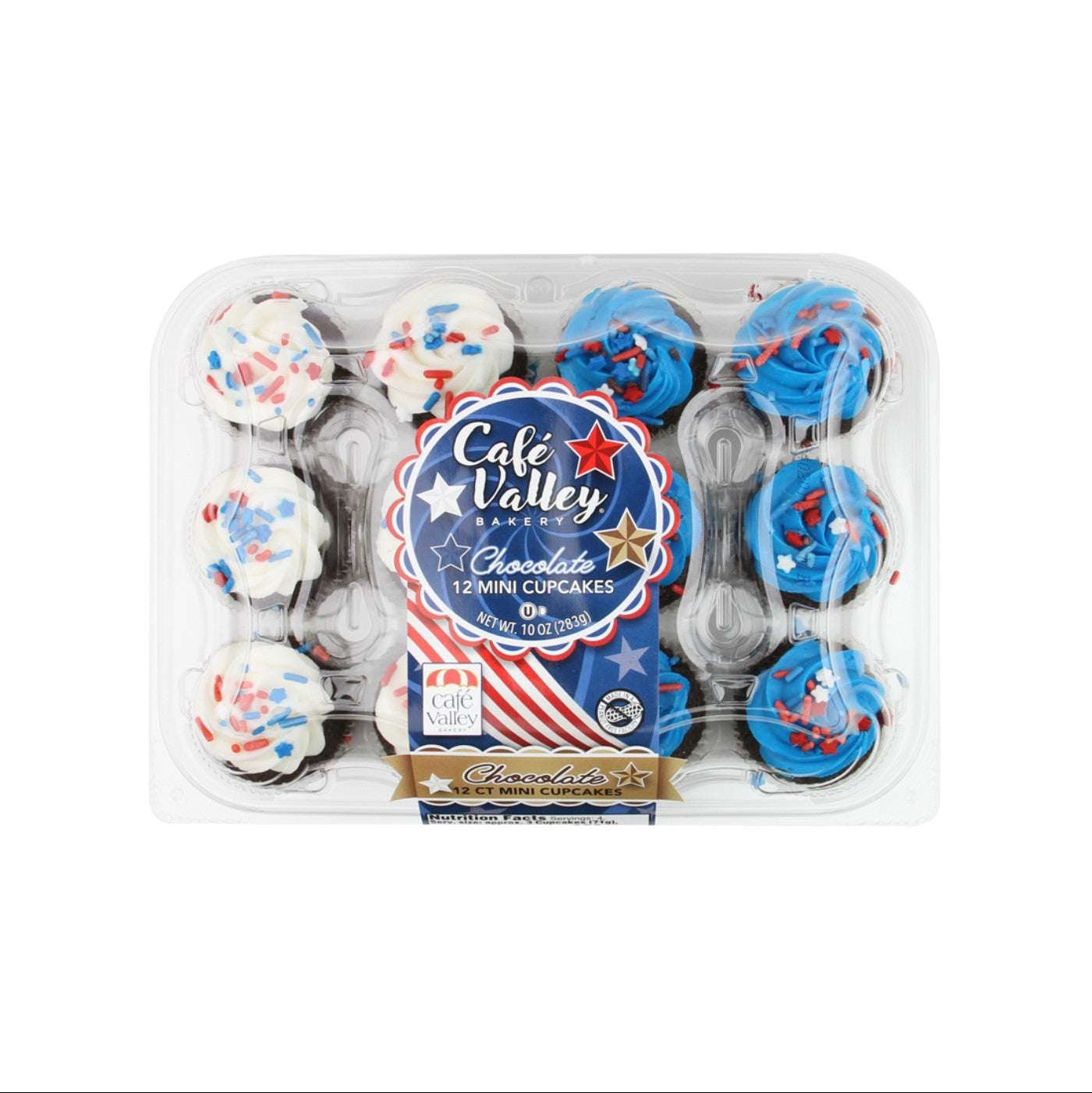 Cupcakes 12 ct Patriotic Chocolate - 16 / 10 oz (Producto de Época)