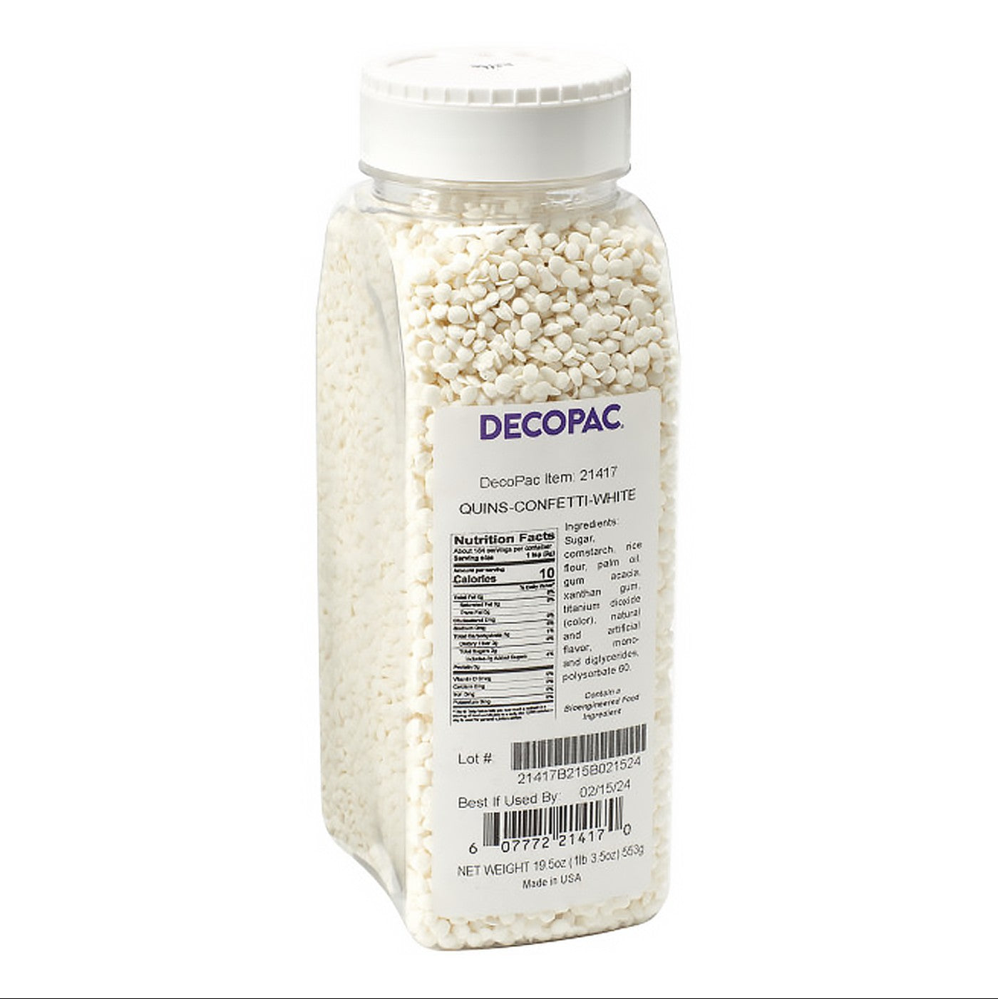 Quins Confetti-White - 19.5 oz.