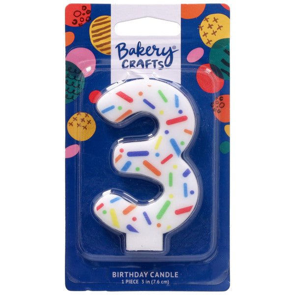 Candle – Numeral 3 Sprinkle