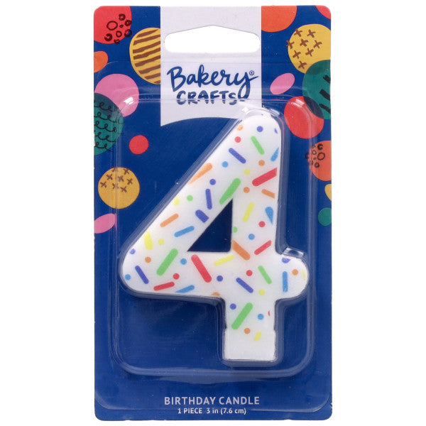Candle – Numeral 4 Sprinkle