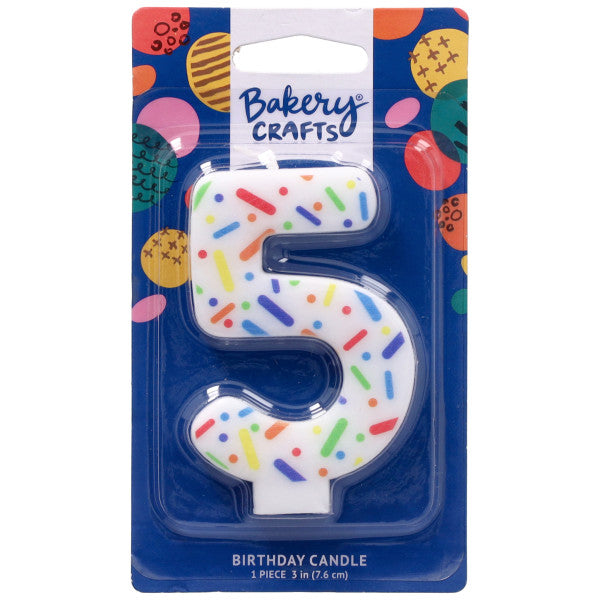 Candle – Numeral 5 Sprinkle
