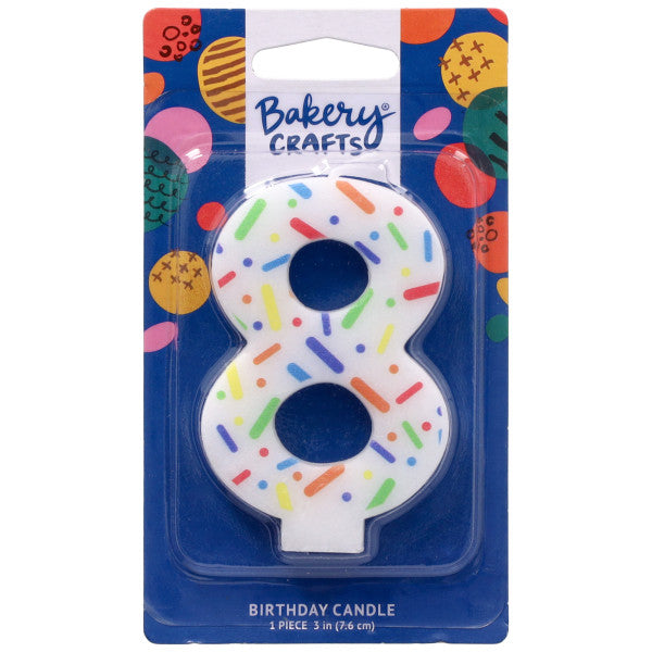 Candle – Numeral 8 Sprinkle