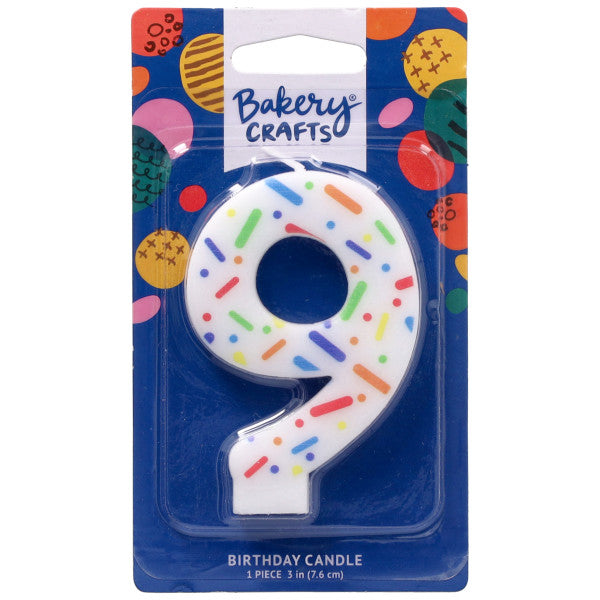 Candle – Numeral 9 Sprinkle