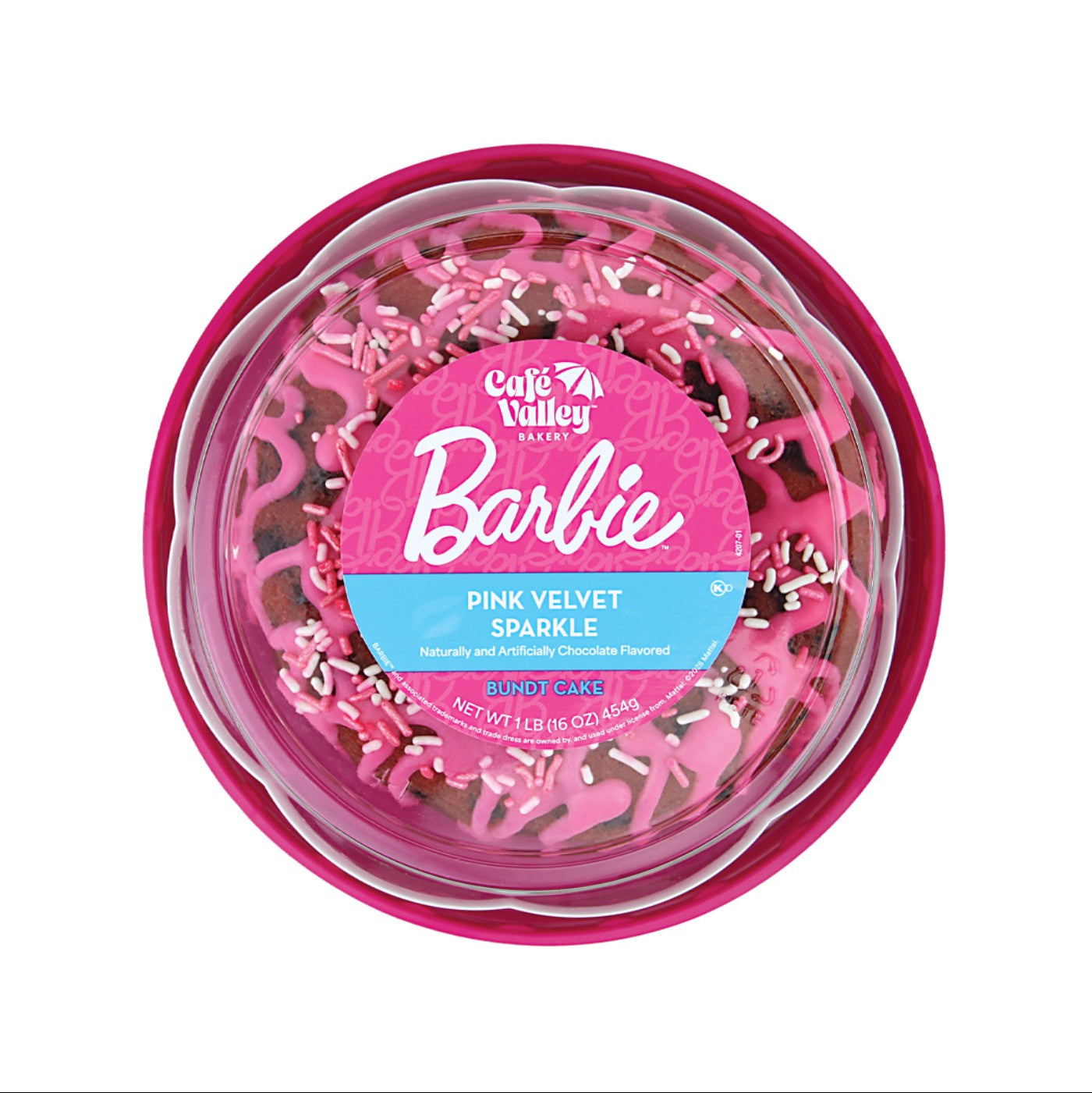 Bizcocho Bundt Barbie Pink Red Velvet - 12 / 16 oz