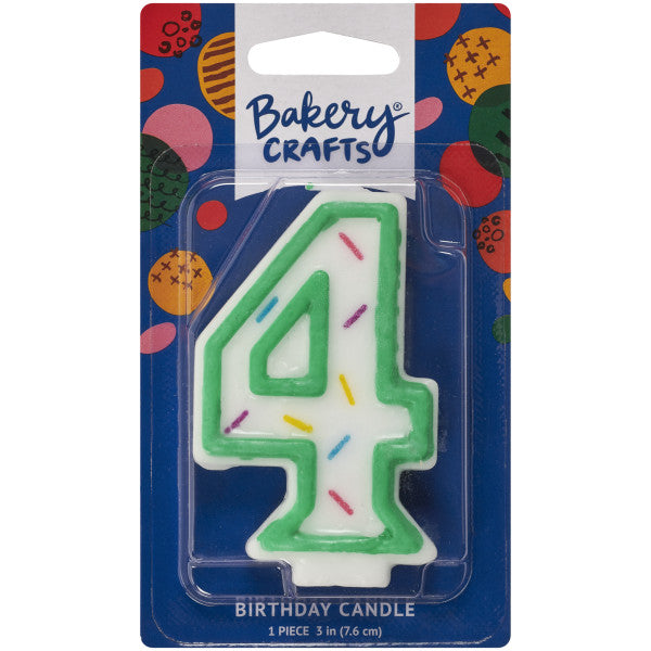 Vela Candle – Numeral 4 Green Sprinkle