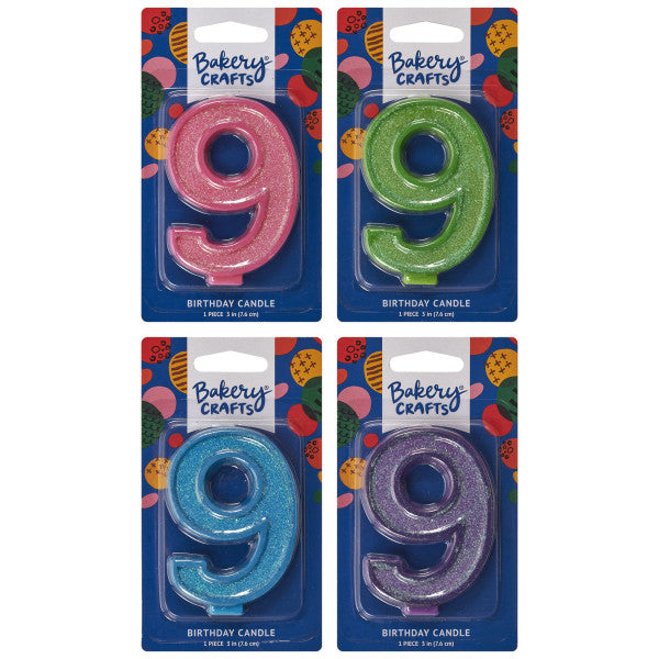 Vela Candle – Numeral 9 Glitter